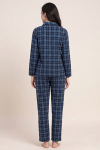 Zivame Flannel Woven Pyjama Set - French Blue — thumbnail 3